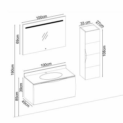 BADELLA Armado 39100 V31 Banyo Dolabı 100 cm - 2