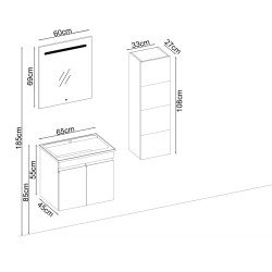 BADELLA Boztepe 5565 V32 Banyo Dolabı 65 cm - 2