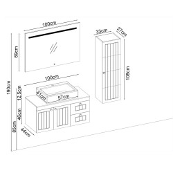 BADELLA Efes 46100 V33 Banyo Dolabı 100 cm - 2