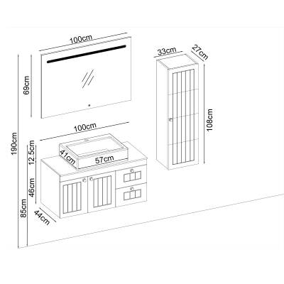 BADELLA Efes 46100 V33 Banyo Dolabı 100 cm - 2