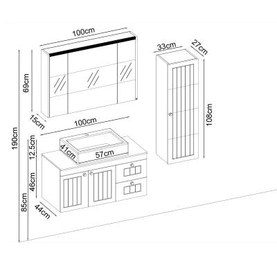 BADELLA Efes 46100 V35 Banyo Dolabı 100 cm - 2