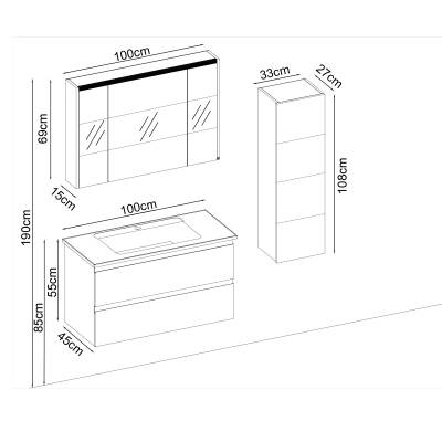 BADELLA Maya 55100 V32 Banyo Dolabı 100 cm - 2