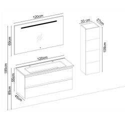 BADELLA Maya 55120 V33 Banyo Dolabı 120 cm - 2