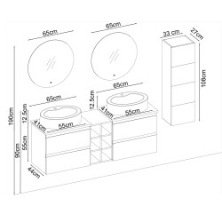 BADELLA Maya 55160 V31 Banyo Dolabı 160 cm - 2