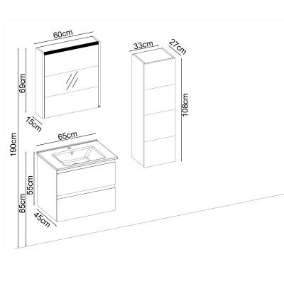 BADELLA Maya 5565 V32 Banyo Dolabı 65 cm - 2