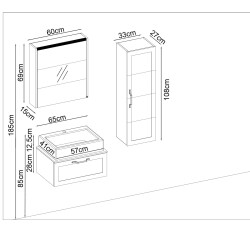 BADELLA Mobelco 2865 V31 Banyo Dolabı 65 cm - 2