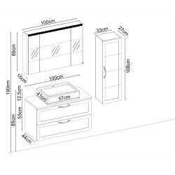 BADELLA Mobelco 55100 V31 Banyo Dolabı 100 cm - 2