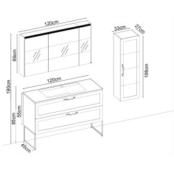 BADELLA Mobelco 55120 V31 Banyo Dolabı 120 cm - 2