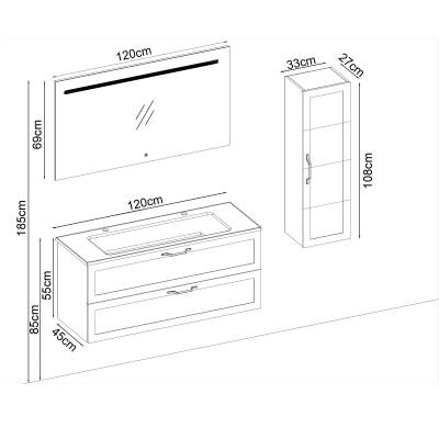 BADELLA Mobelco 55120 V32 Banyo Dolabı 120 cm - 2