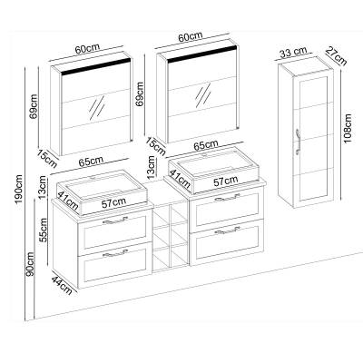 BADELLA Mobelco 55160 V31 Banyo Dolabı 160 cm - 2