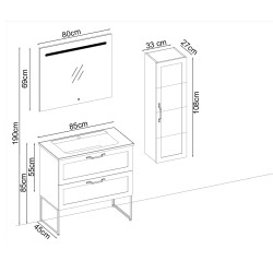 BADELLA Mobelco 5585 V31 Banyo Dolabı 85 cm - 2