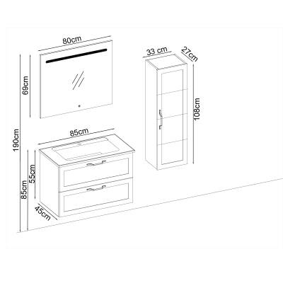 BADELLA Mobelco 5585 V33 Banyo Dolabı 85 cm - 2