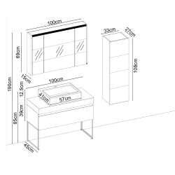 BADELLA Moderno 28100 V32 Banyo Dolabı 100 cm - 2