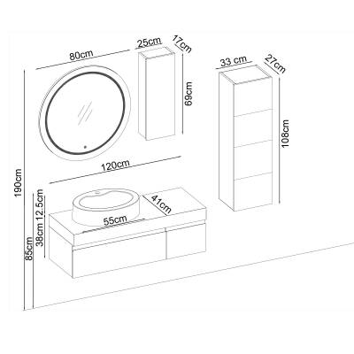 BADELLA Moderno 28120 V31 Banyo Dolabı 120 cm - 2