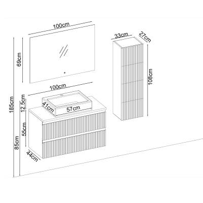 BADELLA Royal 55100 V32 Banyo Dolabı 100 cm - 2