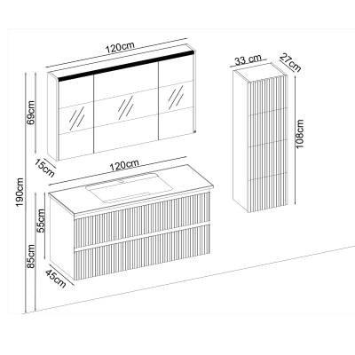 BADELLA Royal 55120 V31 Banyo Dolabı 120 cm - 2