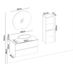 BADELLA Smart 55100 V32 Banyo Dolabı 100 cm - 2