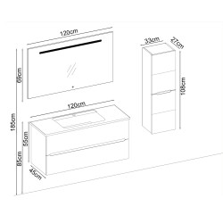 BADELLA Smart 55120 V31 Banyo Dolabı 120 cm - 2