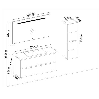 BADELLA Smart 55120 V31 Banyo Dolabı 120 cm - 2