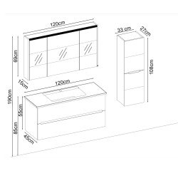 BADELLA Smart 55120 V32 Banyo Dolabı 120 cm - 2