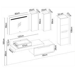 BADELLA Toledo 28160 V31 Banyo Dolabı 160 cm - 2