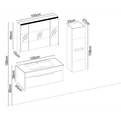 BADELLA Toledo 39100 V31 Banyo Dolabı 100 cm - 2