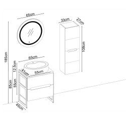 BADELLA Toledo 5565 V31 Banyo Dolabı 65 cm - 2