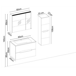 BADELLA Toledo 5585 V31 Banyo Dolabı 85 cm - 2