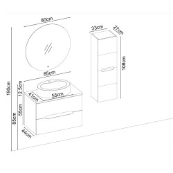 BADELLA Toledo 5585 V32 Banyo Dolabı 85 cm - 2