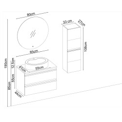 BADELLA Woodline 5585 V32 Banyo Dolabı 85 cm - 2