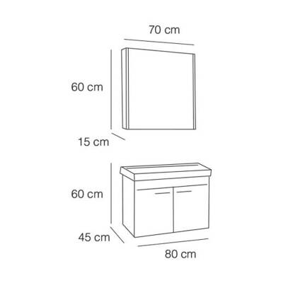 FYM Alanya Banyo Dolabı 80 cm - 2