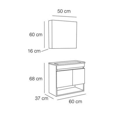 FYM Erikli Banyo Dolabı 60 cm - 2