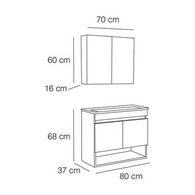 FYM Erikli Banyo Dolabı 80 cm - 2