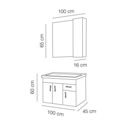 FYM Eymir Banyo Dolabı 100 cm - 2