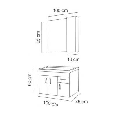 FYM Eymir Banyo Dolabı 100 cm - 2