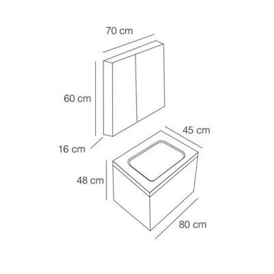 FYM İnci Banyo Dolabı 80 cm - 2