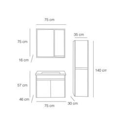 FYM Kepez Banyo Dolabı 75 cm - 2