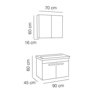 FYM Malta Banyo Dolabı 90 cm - 2