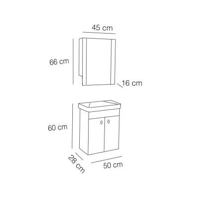 FYM Moddi Banyo Dolabı 50 cm - 2