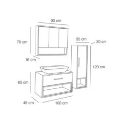 FYM Nehir Banyo Dolabı 100 cm - 2