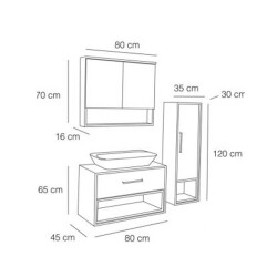 FYM Nehir Banyo Dolabı 80 cm - 2