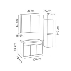 FYM New Koza Banyo Dolabı 100 cm - 2