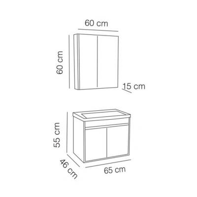 FYM New Koza Banyo Dolabı 65 cm - 2