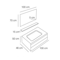 FYM New Rondo Banyo Dolabı 100 cm - 2