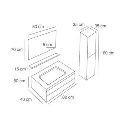 FYM New Rondo Banyo Dolabı 80 cm - 2