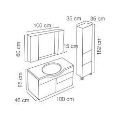 FYM New Smart Banyo Dolabı 100 cm - 2