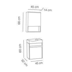 FYM New Yakut Banyo Dolabı 45 cm - 2