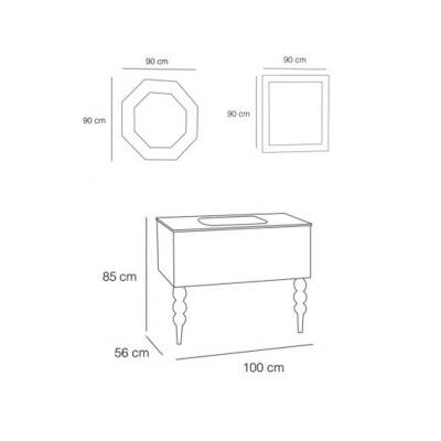FYM Sultan Beyaz Banyo Dolabı 100 cm - 2