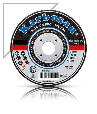 KARBOSAN Metal Kesme Diski T41 Düz 115x3,0x22,23mm (910910) - 1