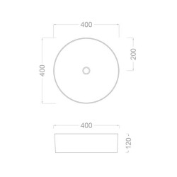 PURE Concept Faralya 40 cm Siyah Turuncu Tezgah Üstü Çanak Lavabo - 2